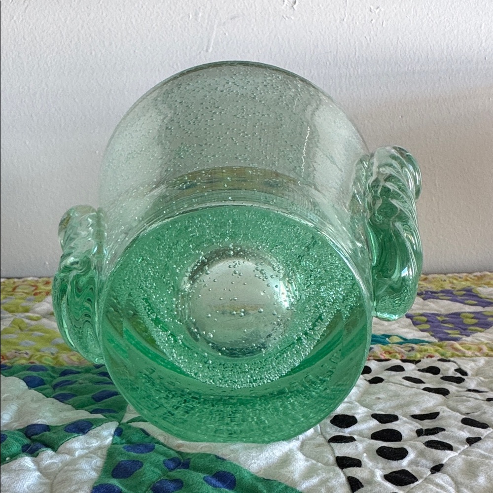 STUNNING French Art Deco Green Glass Vase by Daum (Nancy), 1930s, THICK HEAVY - Picture 6 of 8